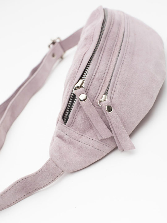 Women's Genuine Suede Leather Bum Bag Lavender