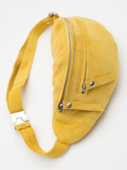 Women's Genuine Suede Leather Bum Bag Yellow