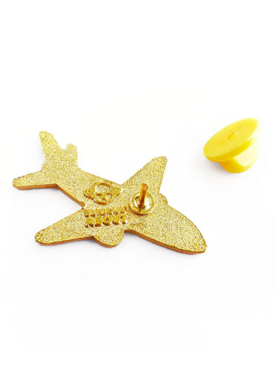 airplane pink glitter enamel pins by serious about