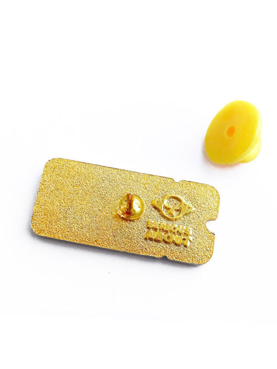 ticket gold enamel pins by serious about